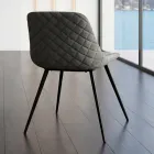 Silla moderna de metal y tela antimanchas en gris paloma o antracita - Canova Viadurini