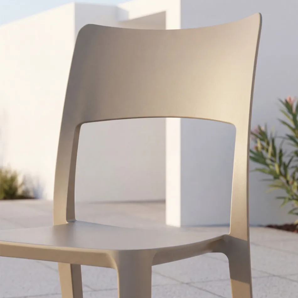 Silla moderna apilable de polipropileno para uso interior y exterior - Vermeer Viadurini