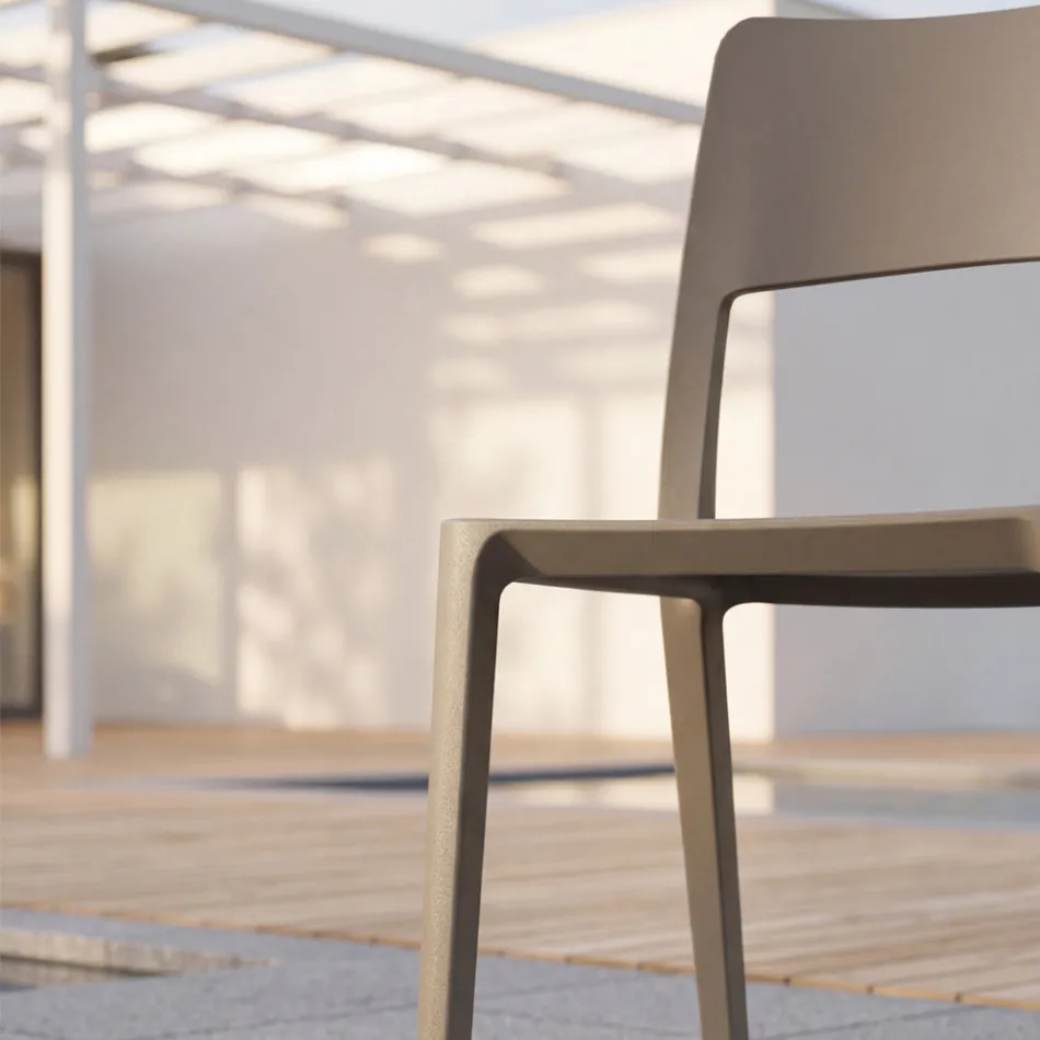 Silla moderna apilable de polipropileno para uso interior y exterior - Vermeer Viadurini