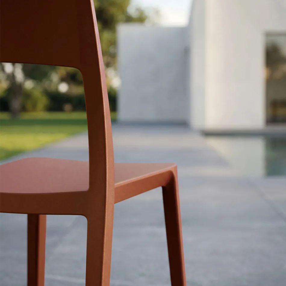 Silla moderna apilable de polipropileno para uso interior y exterior - Vermeer Viadurini