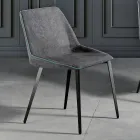 Silla moderna de tela y patas triangulares fabricada en Italia, Oriella Viadurini