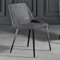 Silla moderna de tela y patas triangulares fabricada en Italia, Oriella