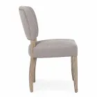 Silla de Comedor Moderna en Tela y Madera 2 Piezas Homemotion - Ciruela Viadurini