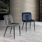 Silla monocasco en tela de colores y diseño en metal negro - Florinda Viadurini