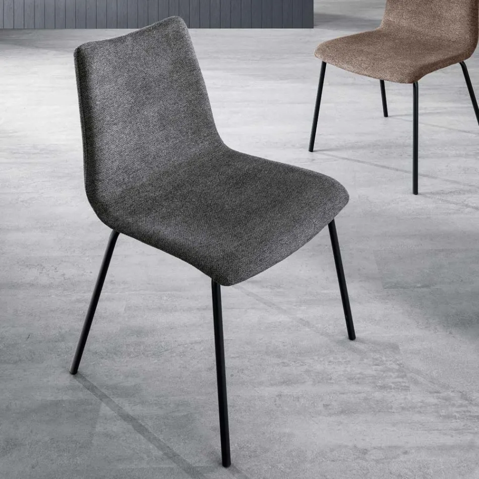 Silla Monocasco en Tela de Diferentes Acabados Made in Italy - Morgana Viadurini