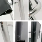 Silla para sala de conferencias o reuniones en cuero negro y metal – Cirillo3/4 Viadurini