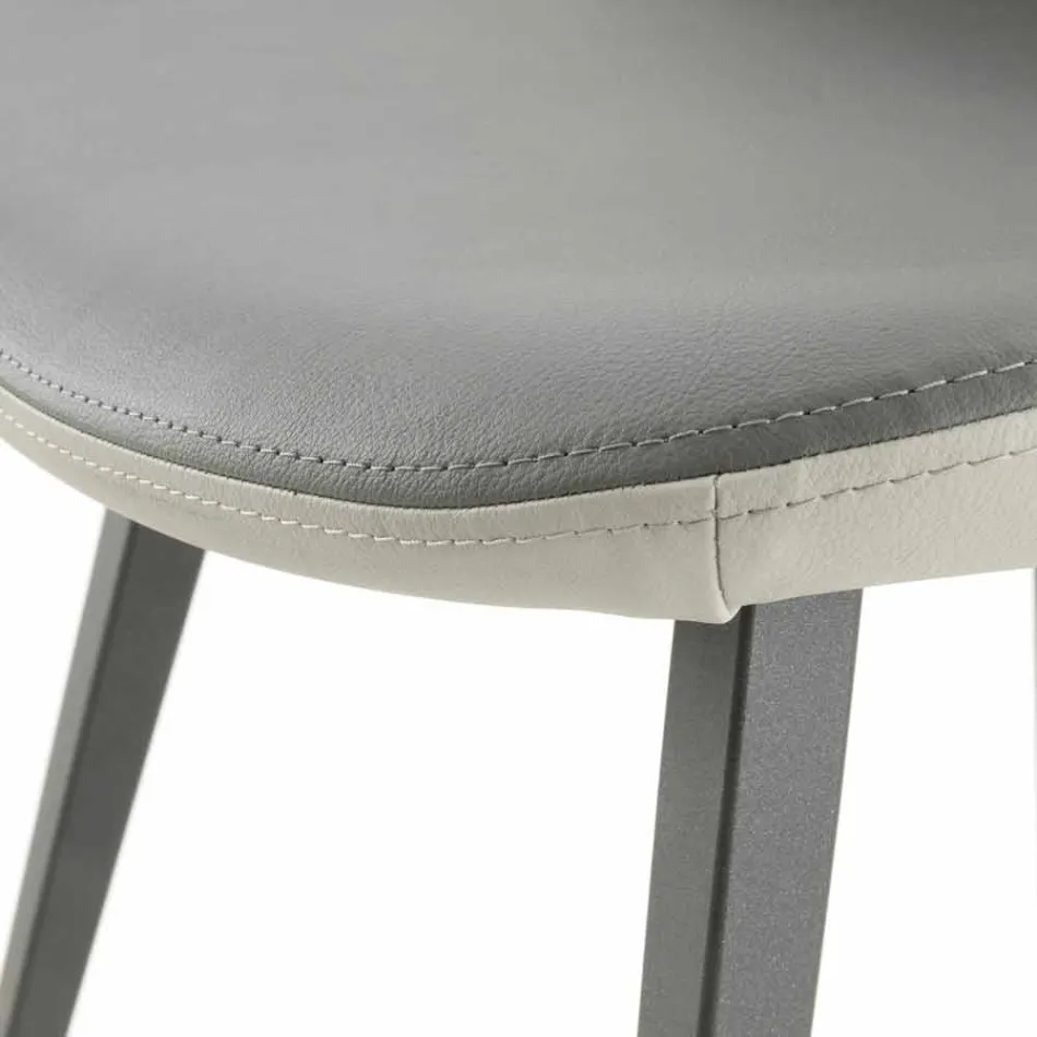 Silla de comedor con asiento de ecopiel Made in Italy, 2 piezas - Nobelio Viadurini