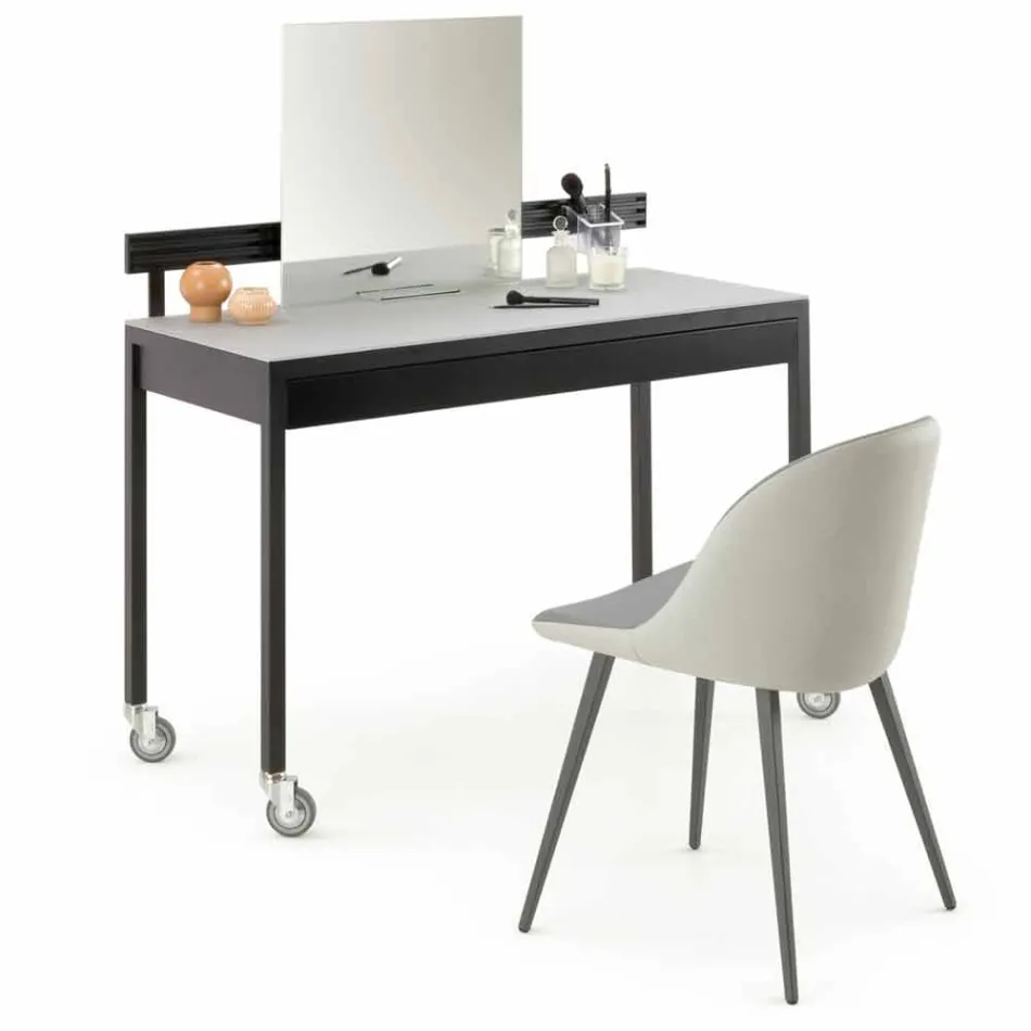 Silla de comedor con asiento de ecopiel Made in Italy, 2 piezas - Nobelio Viadurini