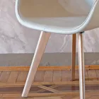 Silla de Comedor de Diseño Moderno en Piel Made in Italy - Simba Viadurini