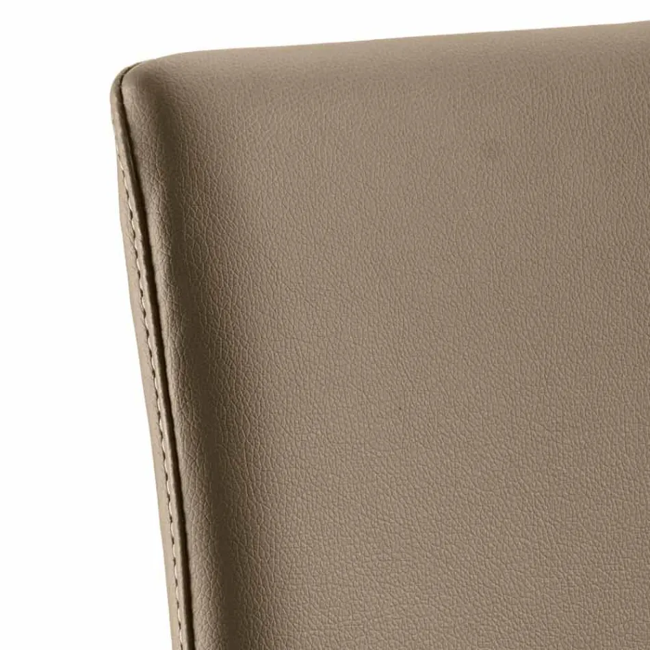 Silla de comedor con diseño de imitación de cuero Abbie, fabricada en Italia Viadurini