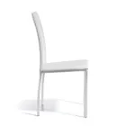 Silla de comedor de diseño tapizada en cuero Made in Italy - Sissy Viadurini