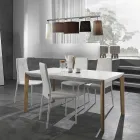 Silla de comedor apilable de cuero sintético de 4 piezas - Siberia Viadurini