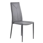 Silla de comedor apilable de cuero sintético de 4 piezas - Siberia Viadurini