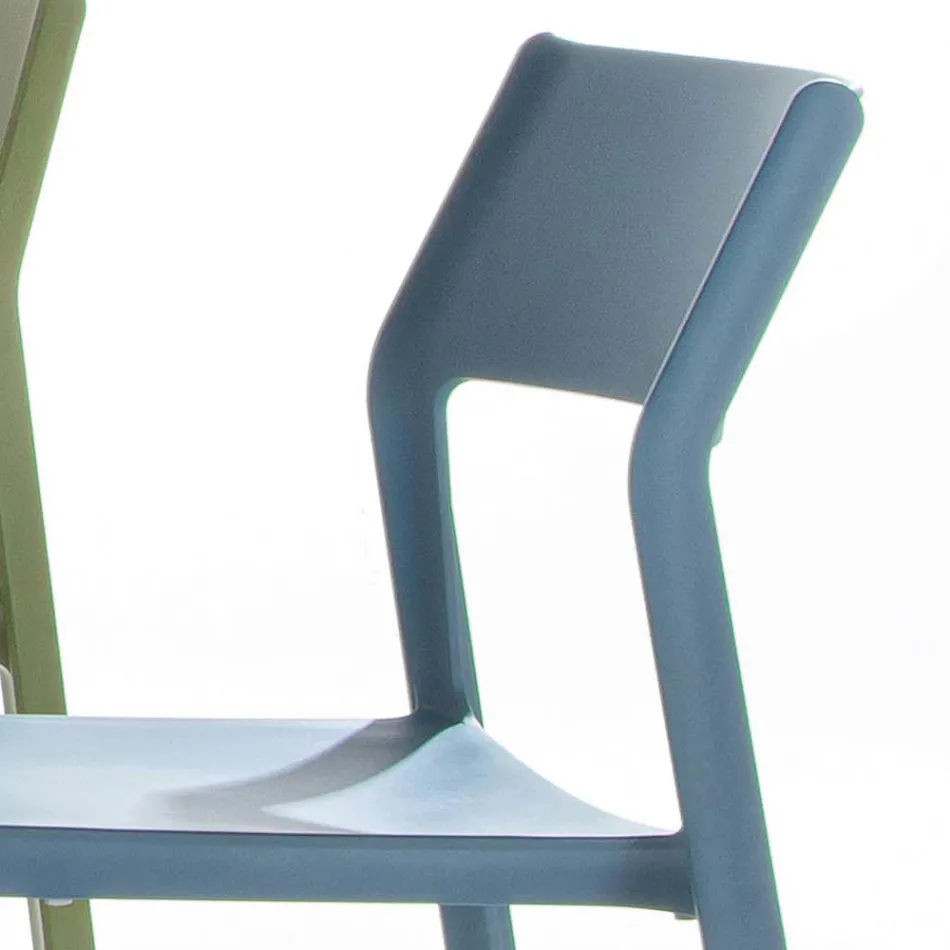 Silla de comedor apilable en polipropileno coloreado, 4 piezas - Abelia Viadurini