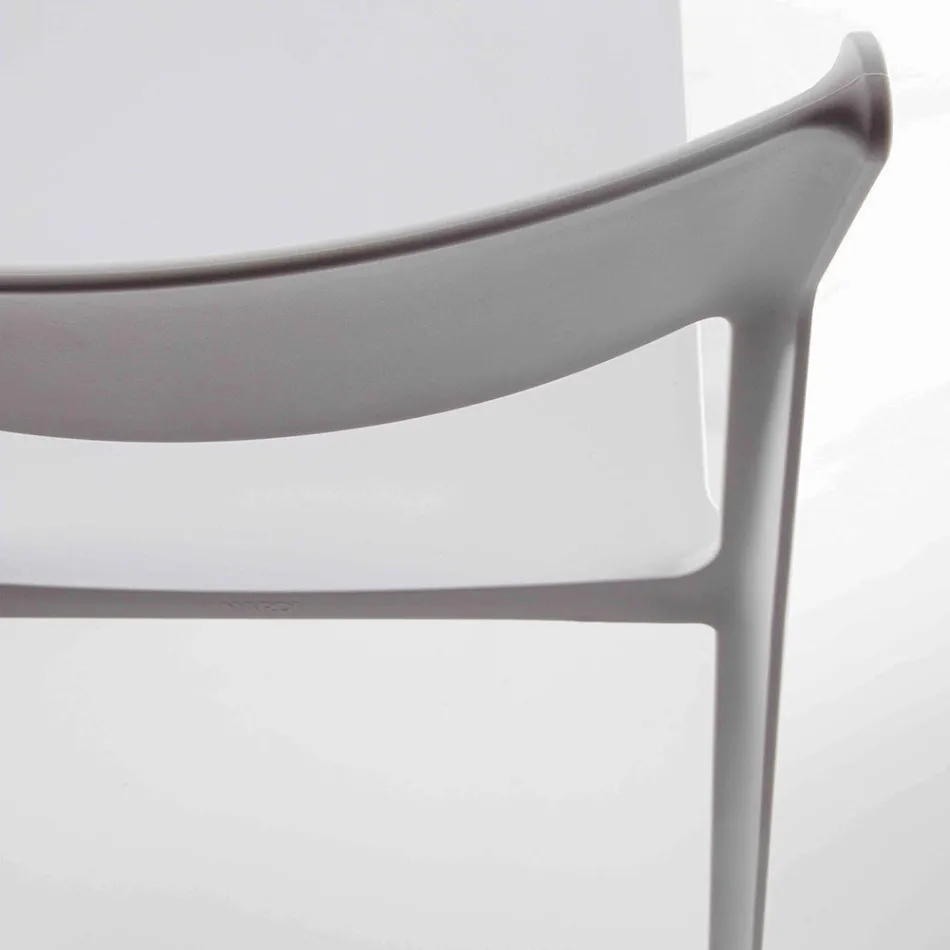 Silla de comedor apilable en polipropileno coloreado, 4 piezas - Abelia Viadurini