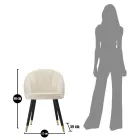 Silla de comedor en madera con asiento tapizado en tela - Latina Viadurini