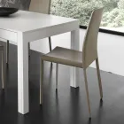 Silla de Comedor de Metal Revestida en Polipiel, 4 Piezas - Nadia Viadurini