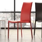 Silla de Comedor en Metal Tapizada en Polipiel, 4 Piezas - Nadia Viadurini