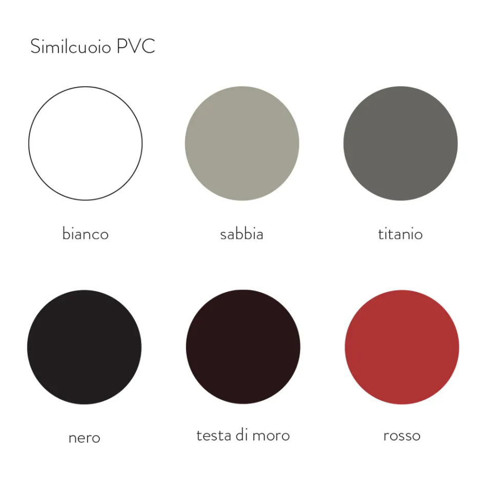 Silla de Comedor de Metal Revestida en Polipiel, 4 Piezas - Nadia Viadurini