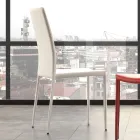 Silla de Comedor en Metal Tapizada en Polipiel, 4 Piezas - Nadia Viadurini