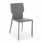 Silla de comedor de metal tapizada en polipiel, 4 piezas - Titty Viadurini