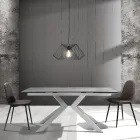 Silla de comedor en microfibra y metal negro mate 4 piezas - Jake Viadurini