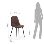 Silla de comedor en microfibra y metal negro mate 4 piezas - Jake Viadurini