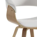 Silla de comedor en cuero sintético y contrachapado - Nubea Viadurini