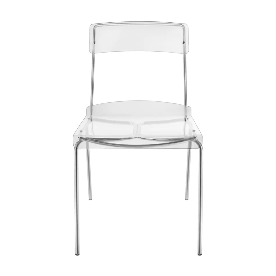 Silla de comedor de plexiglás Made in Italy 2 piezas - Charlotte Viadurini