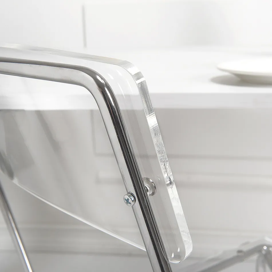 Silla de comedor de plexiglás Made in Italy 2 piezas - Charlotte Viadurini