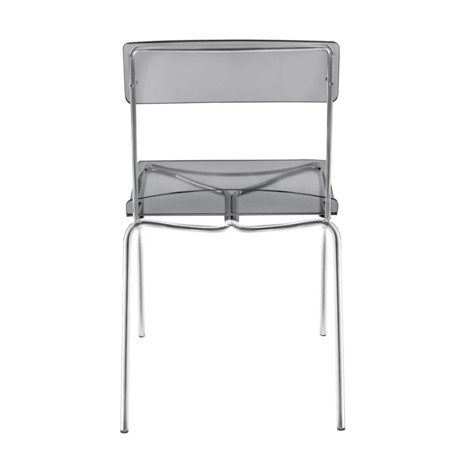 Silla de comedor de plexiglás Made in Italy 2 piezas - Charlotte Viadurini