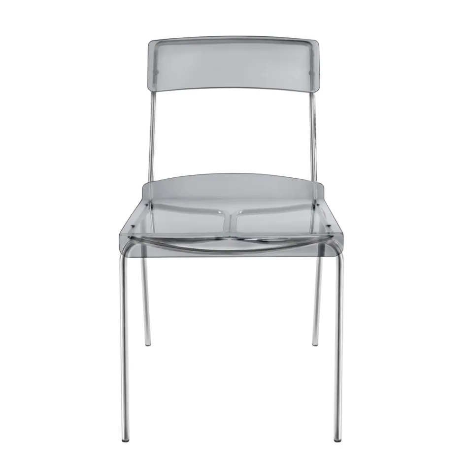 Silla de comedor de plexiglás Made in Italy 2 piezas - Charlotte Viadurini