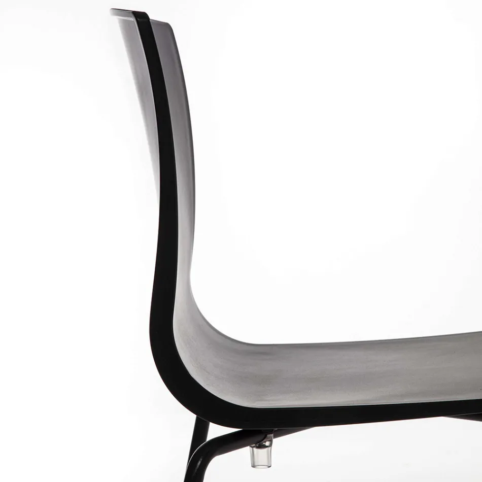 Silla de comedor de polipropileno con base de metal, 4 piezas - Alina Viadurini