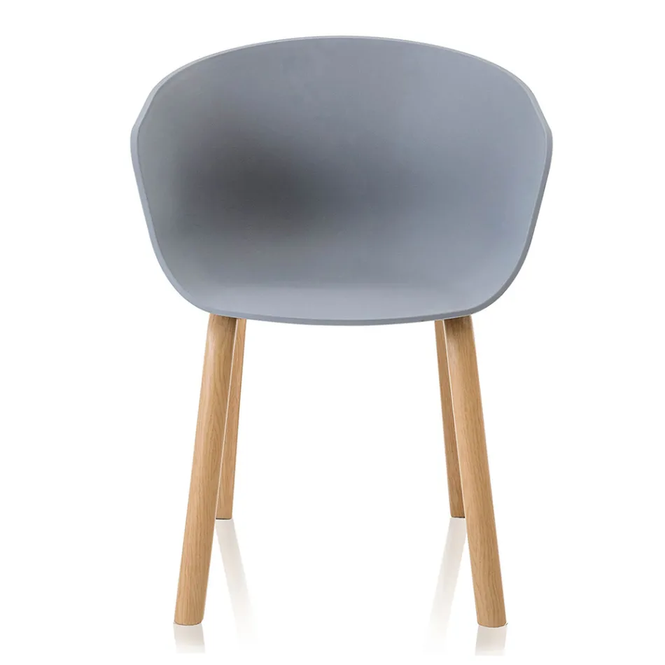 Silla de comedor en polipropileno y metal 4 piezas - Severina Viadurini