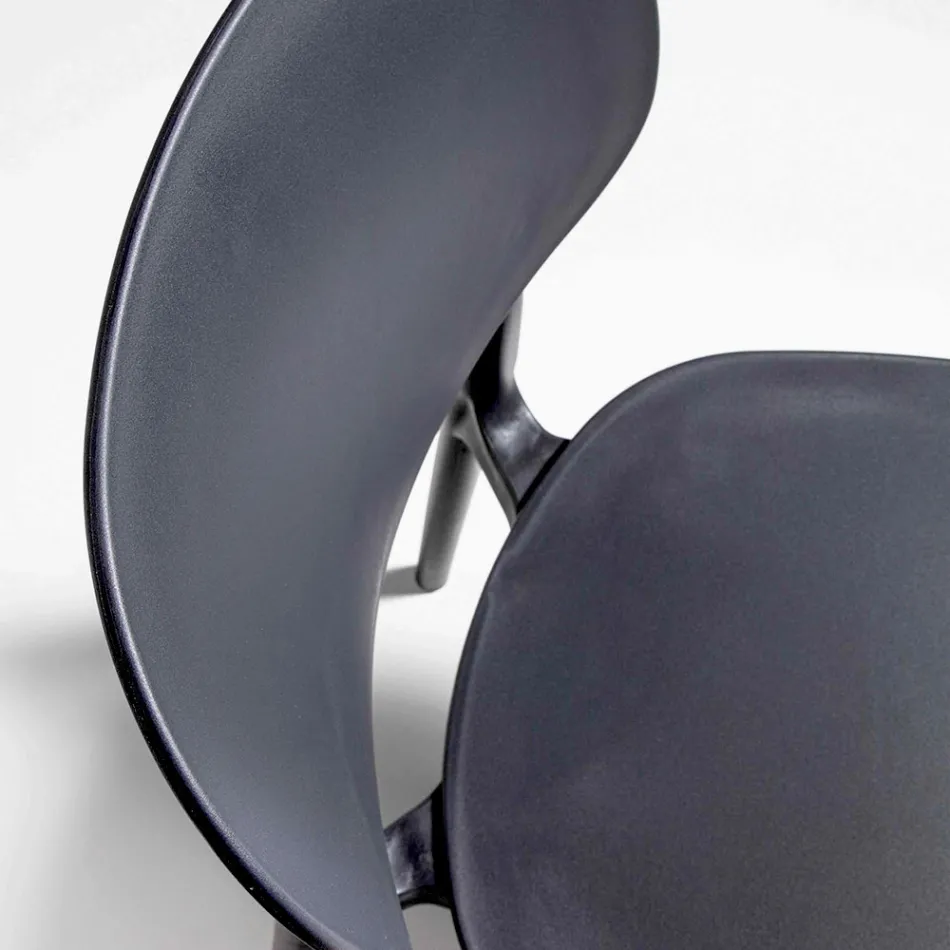 Silla de comedor apilable de polipropileno, 4 piezas - Zagreb Viadurini