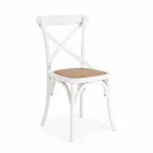 Silla de Comedor en Ratán y Madera Diseño Clásico Homemotion - Meridia Viadurini