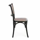 Silla de Comedor en Ratán y Madera Diseño Clásico Homemotion - Meridia Viadurini