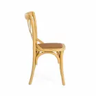 Silla de Comedor en Ratán y Madera Diseño Clásico Homemotion - Meridia Viadurini