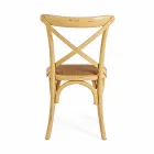 Silla de Comedor en Ratán y Madera Diseño Clásico Homemotion - Meridia Viadurini