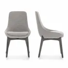 Silla de comedor de tela con base de madera Made in Italy - Coco Viadurini
