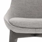 Silla de comedor de tela con base de madera Made in Italy - Coco Viadurini