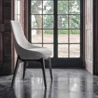 Silla de comedor de tela con base de madera Made in Italy - Coco Viadurini