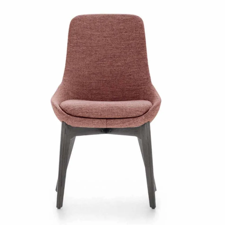 Silla de comedor de tela con base de madera Made in Italy - Coco Viadurini