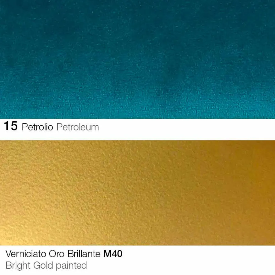 Silla de comedor de tela con patas doradas Made in Italy - Marchesi Viadurini