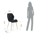 Silla de Comedor en Tela y Metal Dorado 4 Piezas - Smeralda Viadurini