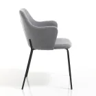 Silla de comedor de tela y metal negro mate 2 piezas - Corinna Viadurini