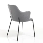 Silla de comedor de tela y metal negro mate 2 piezas - Corinna Viadurini