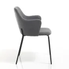 Silla de comedor de tela y metal negro mate 2 piezas - Corinna Viadurini