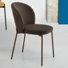 Silla de Comedor en Tela Tapizada y Metal 4 Piezas - Copa Viadurini