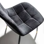 Silla de comedor en terciopelo resistente a las manchas y metal, 4 piezas - Carlina Viadurini